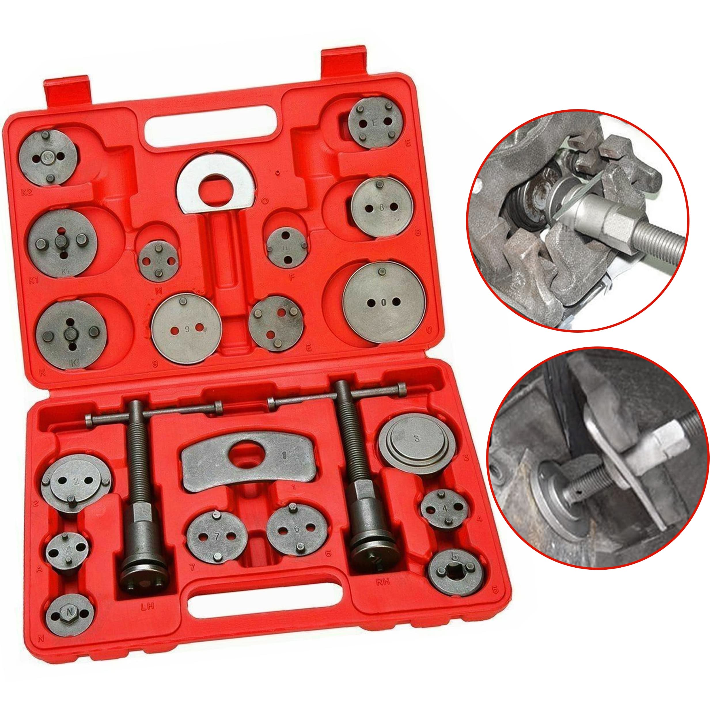 VLAND 22PCS Professional Disc Brake Caliper Tool Set - Wind Back Tool & Compression Kit for Car Brake Maintenance | DIY Auto Repair & Mechanic Use