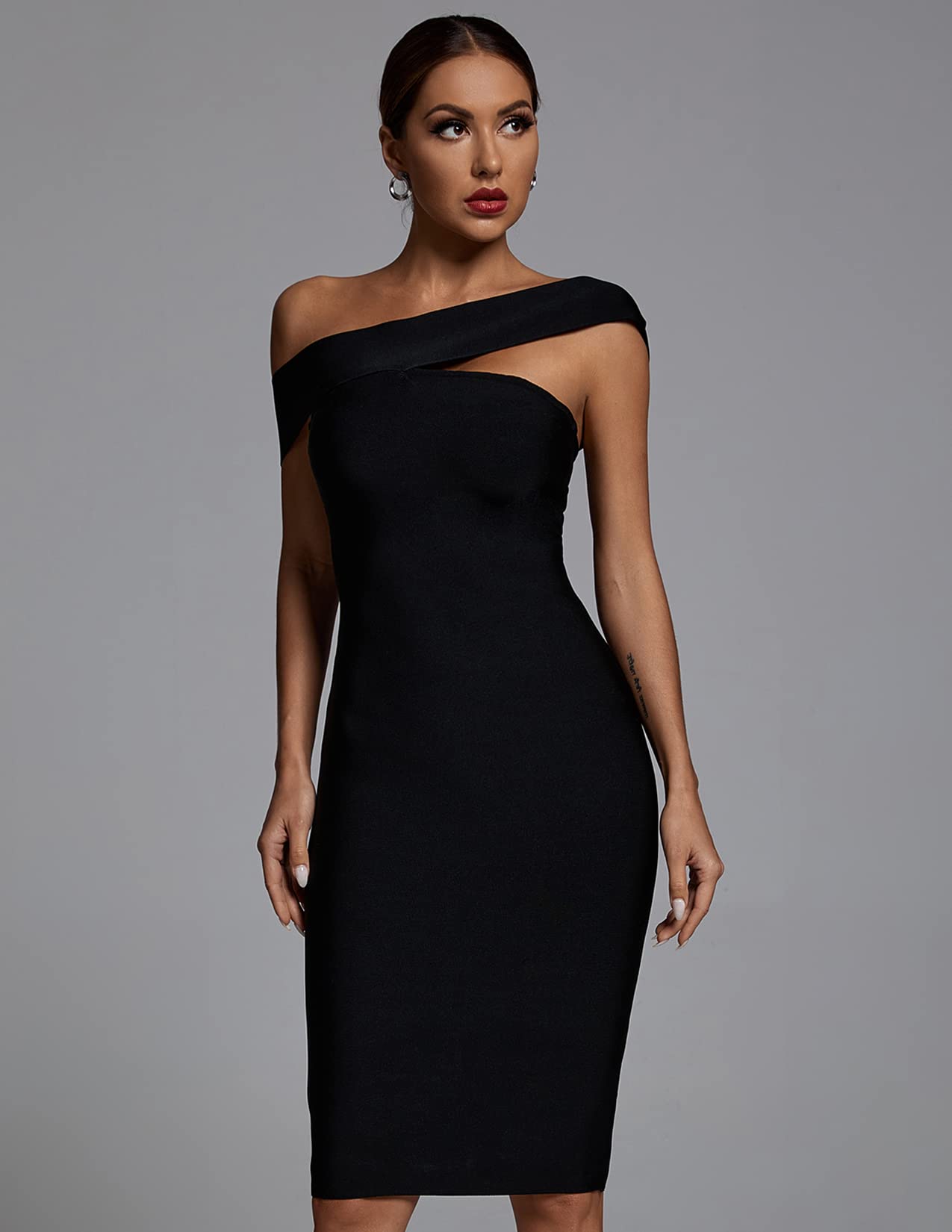 BELLA BARNETT Off Shoulder Bandage Dress - Elegant Backless Bodycon Party Dress for Women | Sexy Cocktail Dress for Night Out, Club, Date Night & Special Occasions