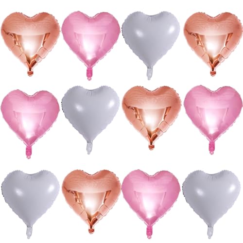 12 Pink White Rose Gold