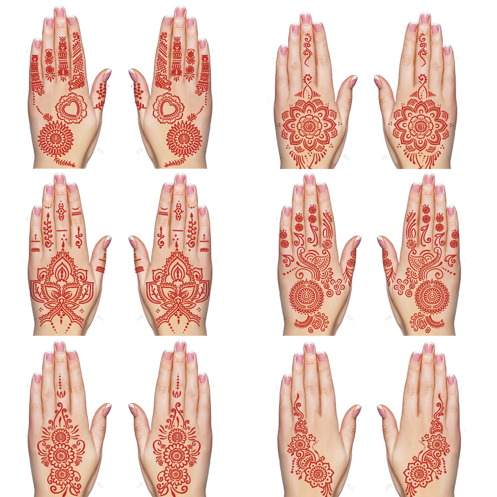 Waterproof Brown Henna Tattoo Stickers for Women - Temporary Hand Tattoos for Weddings, Parties & Festivals | Perfect for Body Art, DIY Decorations & Special Occasions