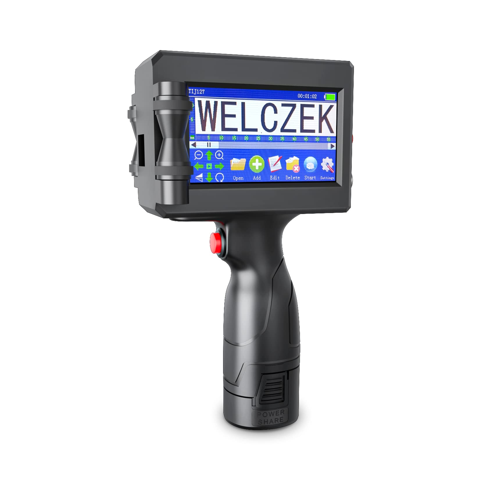 WELCZEK TIJ127 Handheld Printer Ink Cartridge - 42ml Durable & Waterproof Replacement Ink (Red) - Compatible with Handheld Inkjet Printers for Labeling, Packaging & Shipping