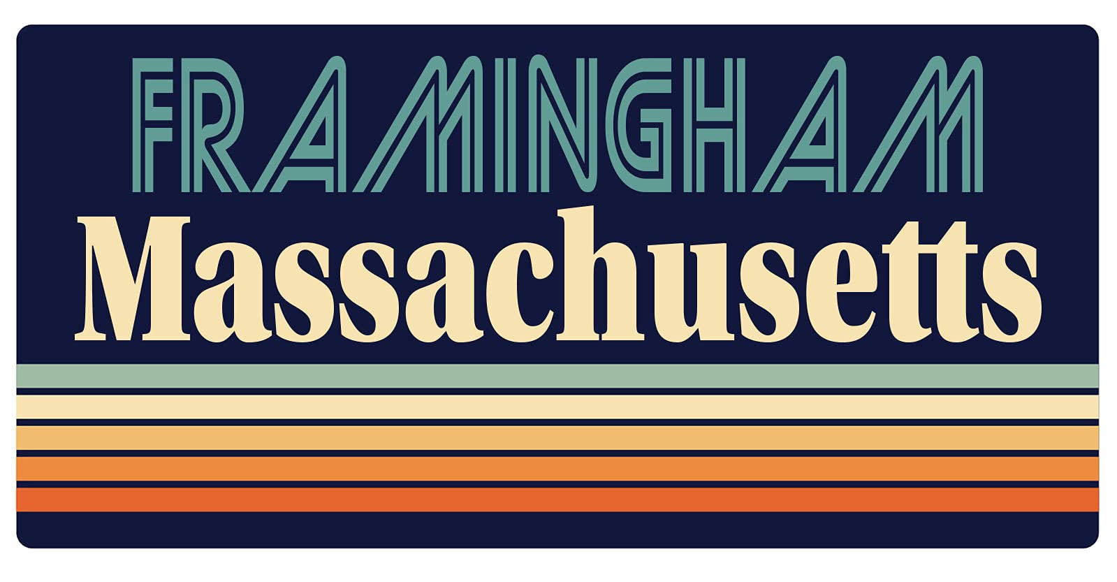 Vintage Framingham Massachusetts 5 x 2.5 Inch Refrigerator Magnet - Retro Souvenir Gift for Travel Lovers, Perfect for Fridge, Office, or Home Decoration
