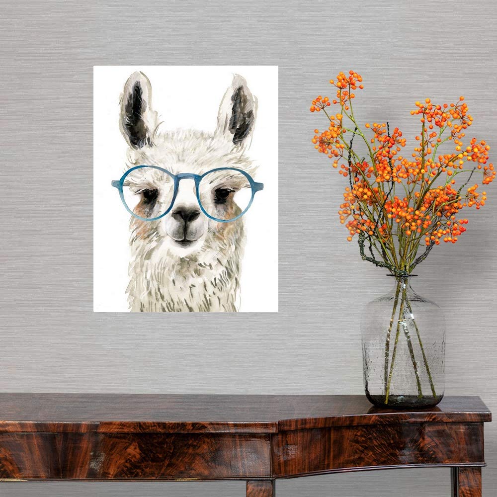 CANVAS ON DEMAND Hip Llama II Wall Decal - Custom Kids Artwork Wall Sticker for Nursery, Playroom & Bedroom Decor
