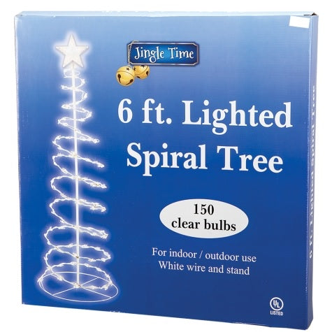 6 Ft Pre-Lit Spiral Christmas Tree with Warm White LED Lights - Perfect for Indoor Holiday Decor, Living Room, and Office Festive Display