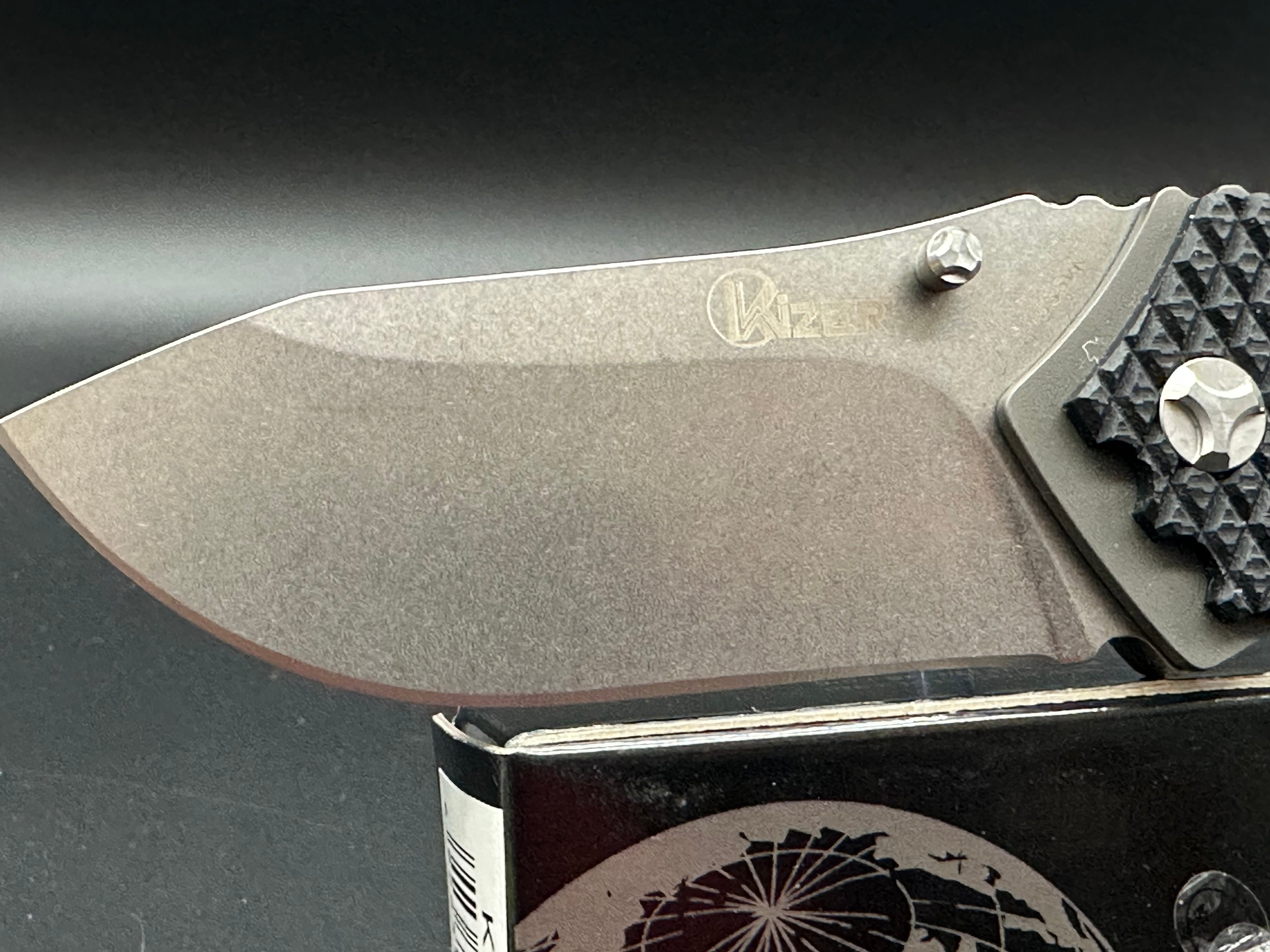Kizer Ki4411F2 Folding Pocket Knife - Black G10 Handle & S35VN Steel Blade - EDC, Camping, Hiking, Survival Gear