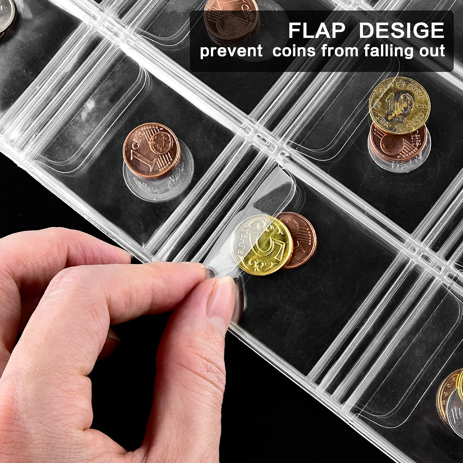 Premium Coin Collection Supplies - 12 Sheets Coin Holder Album Book Sleeves Bundle for Collectors | Currency Protection & Storage Solution for Rare Coins, Bullion & Numismatic Collections