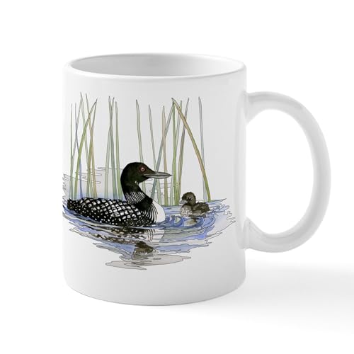 White - Loon And Baby Mug