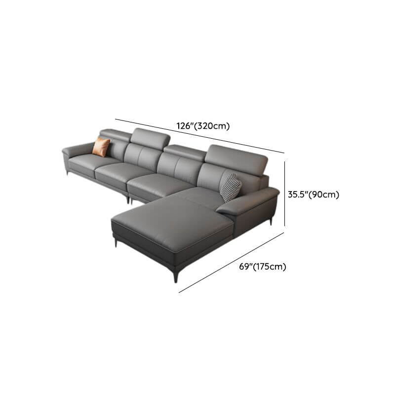 L-Shaped & Straight Sectional Sofa with Chaise Lounge - Right-Hand Facing Modern Living Room Furniture for Small Spaces & Home Theater Seating