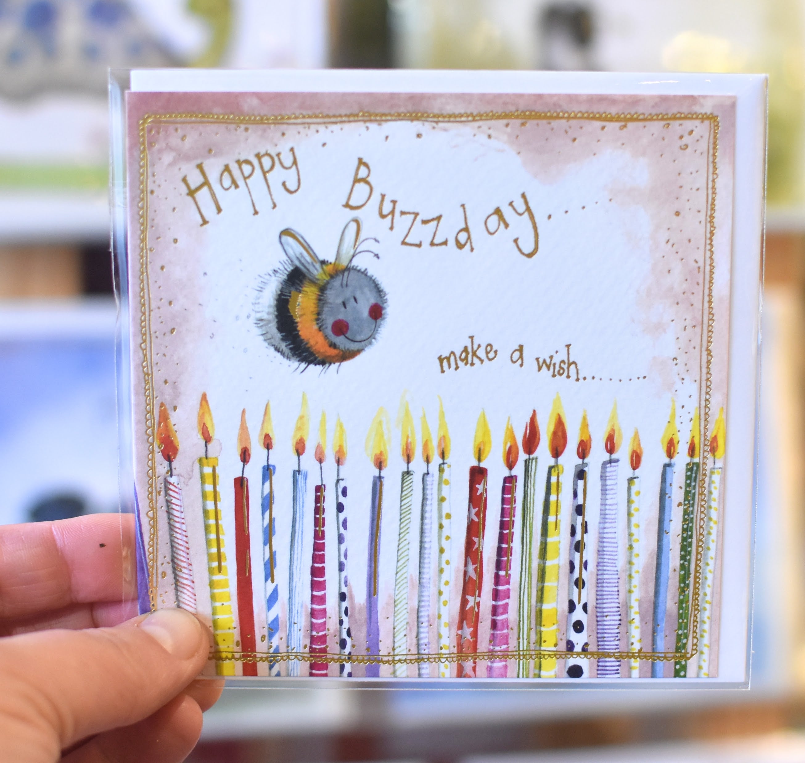 Alex Clark Greeting Card - Sunshine Buzzday Small Blank Note Cards for Birthdays, Thank You & Everyday Occasions - Perfect for Handwritten Notes, Office Gifts & Party Favors