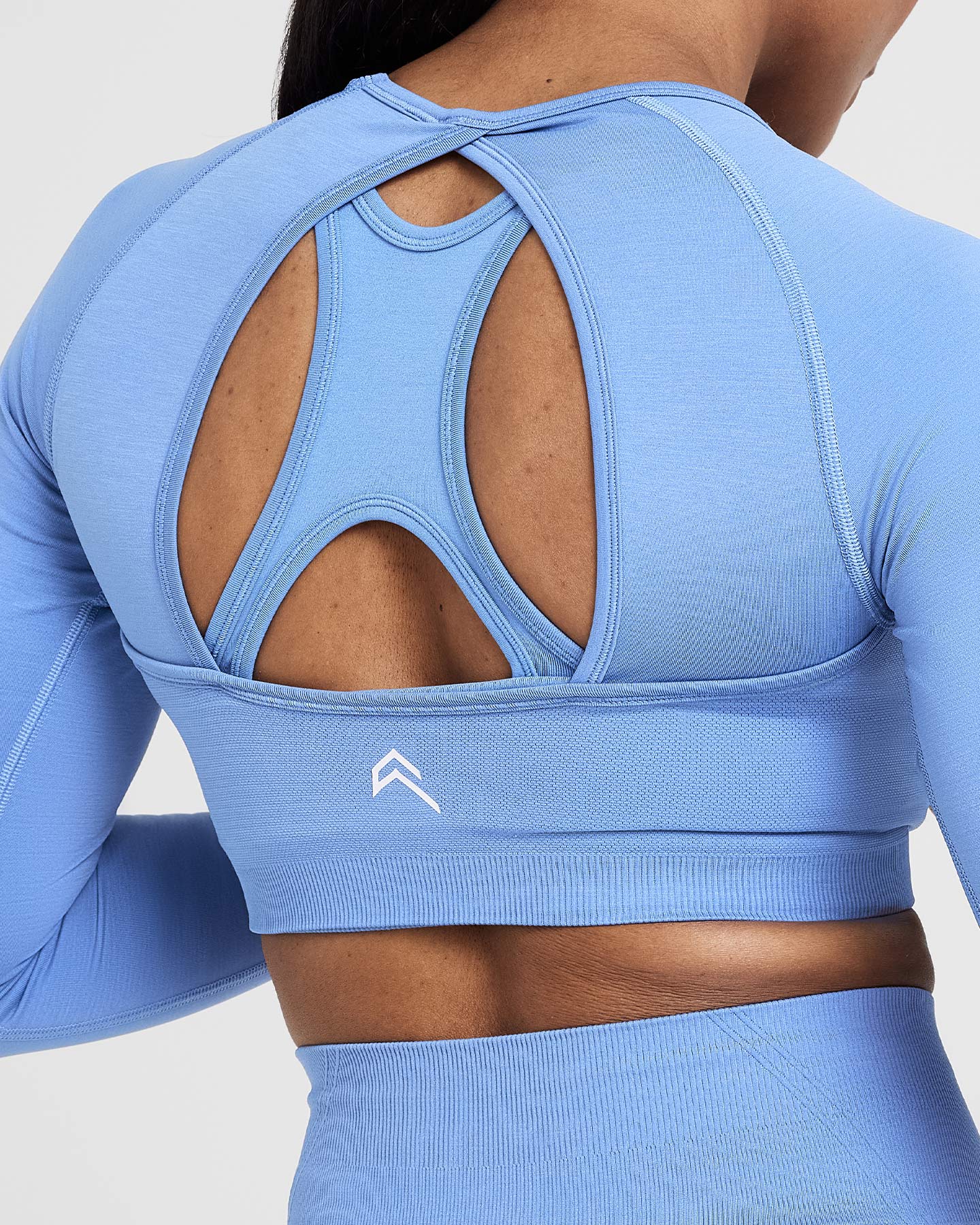 Effortless Seamless Long Sleeve Crop Top | Light Denim Women's Fashion Top for Casual Wear, Street Style & Layering Outfits