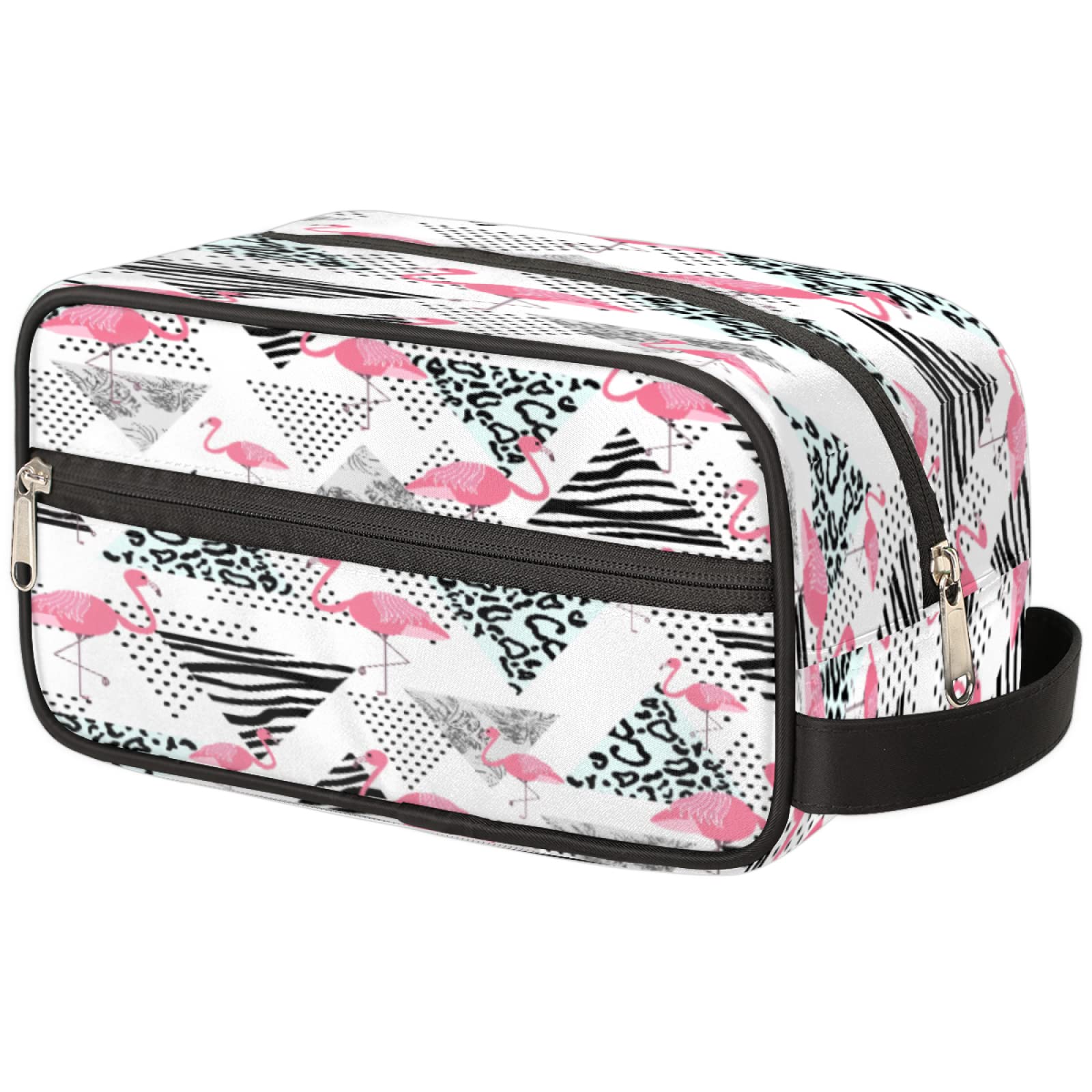 Flamingo Waterproof Travel Toiletry Bag - Hanging Cosmetic Organizer with Multiple Pockets for Makeup, Shaving & Toiletries - Perfect Dopp Kit for Men & Women Travel Accessories - Ideal for Camping, Gym, Business Trips & Vacation