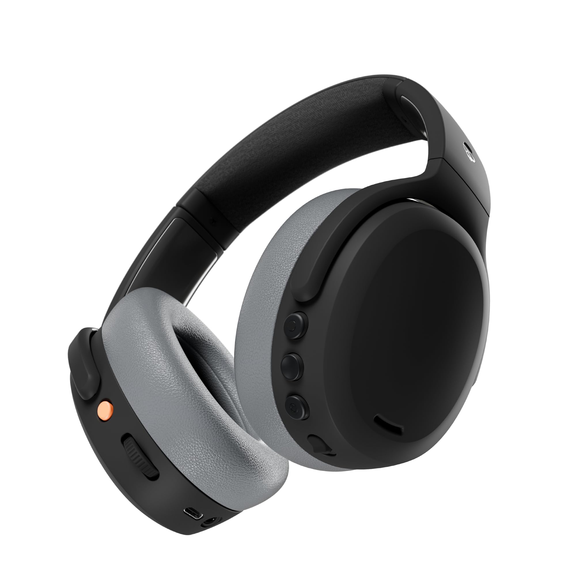 Skullcandy Crusher ANC 2 Wireless Bluetooth Headphones with Active Noise Cancelling, Sensory Bass & Skull-iQ Voice Control - 50 Hour Battery Life, Built-in Mic (Black/Asphalt) - Perfect for Travel, Workouts & Gaming