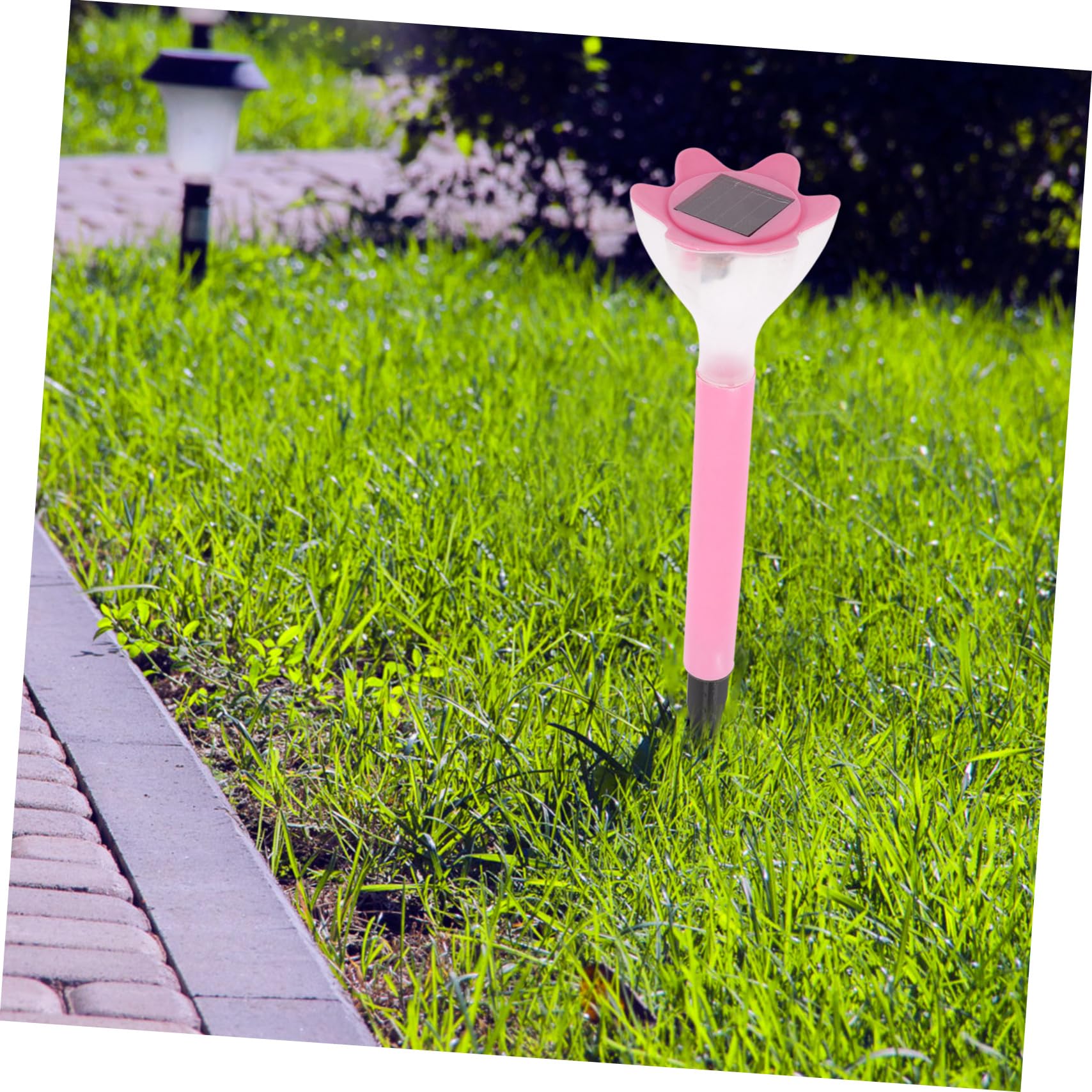 BESPORTBLE 2-Pack Solar Powered Outdoor Decorative Flower Lights - Waterproof LED Garden Lanterns for Patio, Yard, Pathway, and Landscape Lighting