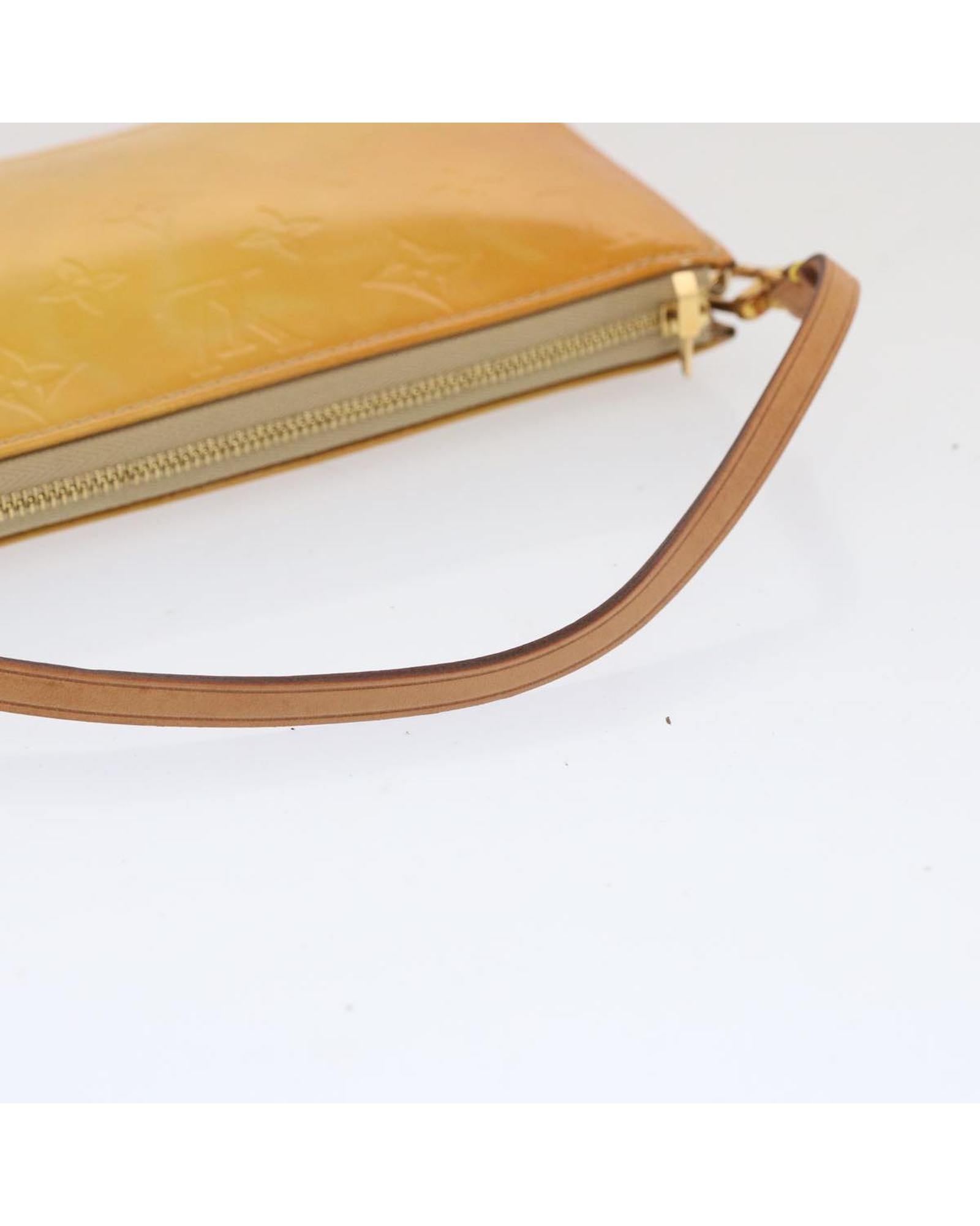 Authentic Louis Vuitton Beige Monogram Vernis Leather Pouch - Luxury Women's Wallet for Everyday Use, Travel & Special Occasions