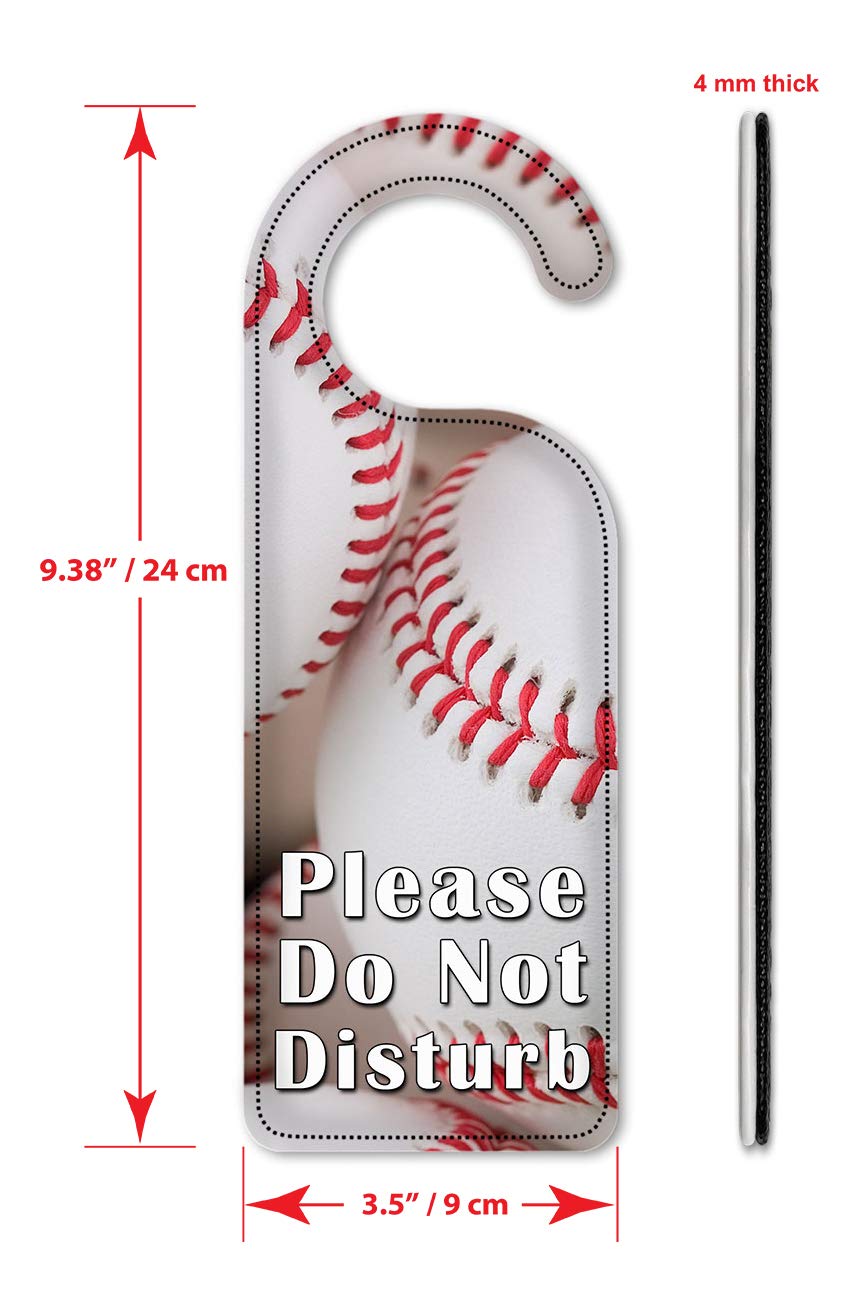 Baseball-Themed 'Do Not Disturb' Door Knob Hanger Sign - Perfect for Hotel Rooms, Offices, and Privacy at Home