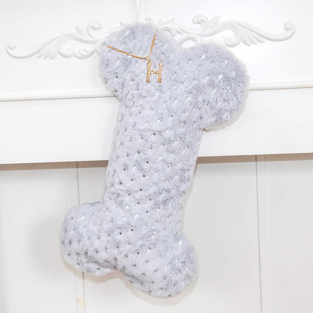 Personalized Pet Dog Christmas Stockings - Durable Holiday Ornament Gift Bag for Family Decorations (Grey) | Perfect for Pet Lovers, Christmas Tree Decor & Cozy Home Holiday Celebrations