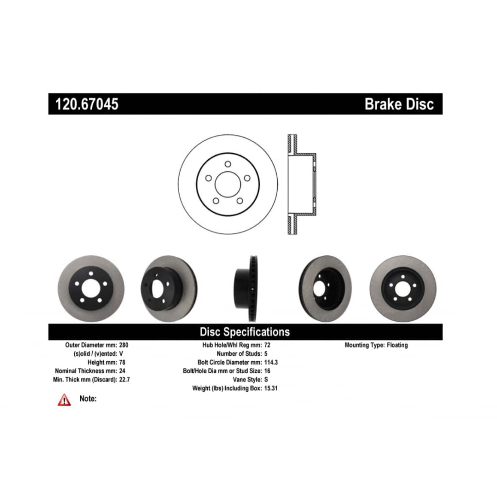 StopTech Performance Brake Rotor for Jeep Wrangler 1999-2006 | 120.67045 | Enhanced Stopping Power for Off-Road & Daily Driving