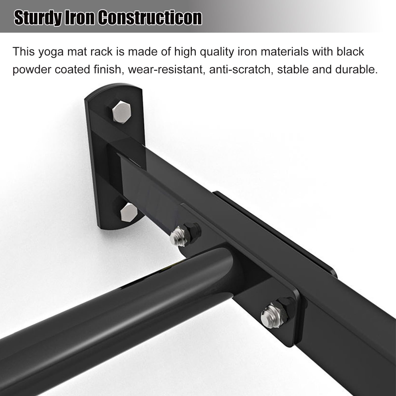 Wall-Mount Workout Balance Ball Rack - Heavy Duty Adjustable Yoga Ball Stand with Mounting Screws - Home Gym & Commercial Fitness Equipment - Perfect for Yoga Studios, CrossFit Gyms & Home Workout Spaces