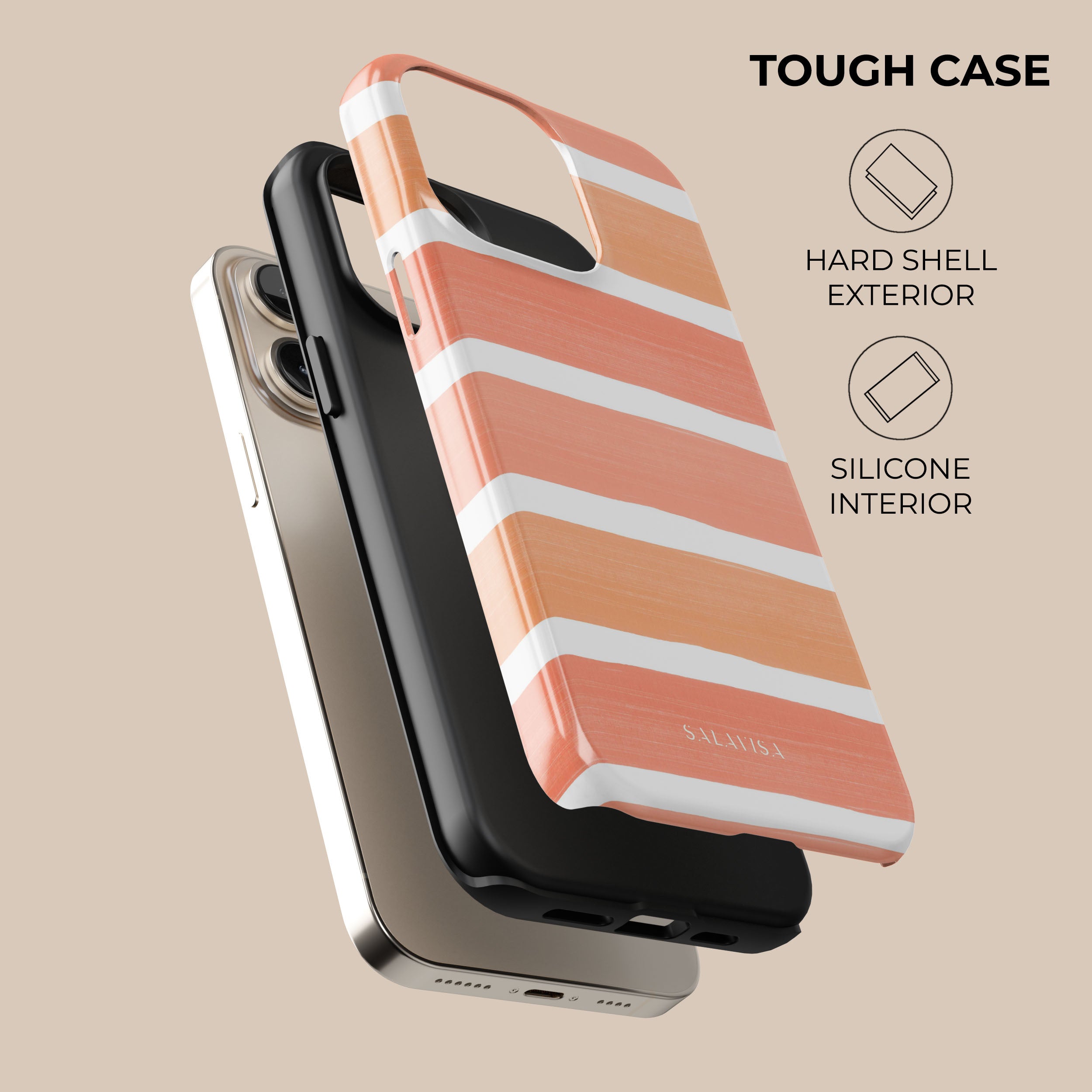 Sunset Stripes Phone Case for iPhone & Samsung - Stylish Protective Cover with Grip - Perfect for Daily Use, Travel & Outdoor Activities