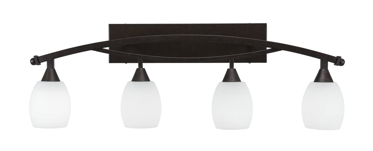 Toltec Lighting Bow 4-Light Bathroom Vanity Light Fixture in Bronze (174-BRZ-615) - Perfect for Bathroom, Powder Room, and Dressing Area Lighting