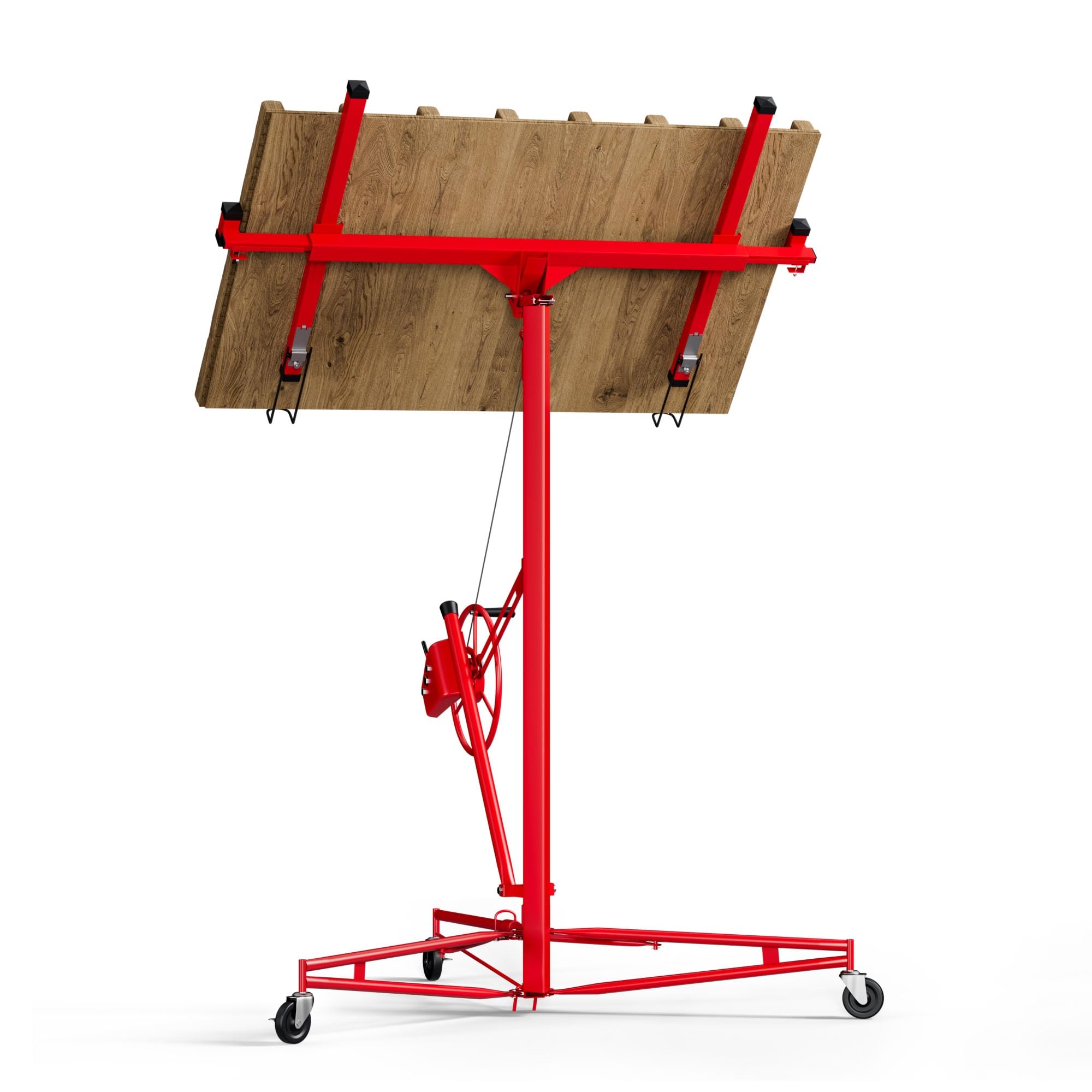 16ft Drywall Lift Panel Hoist - 150lb Capacity Drywall Lifter Jack with Rolling Caster Wheels | Heavy Duty Sheetrock Lifting Tool for Ceiling Installation | Perfect for Construction, Renovation and DIY Home Projects