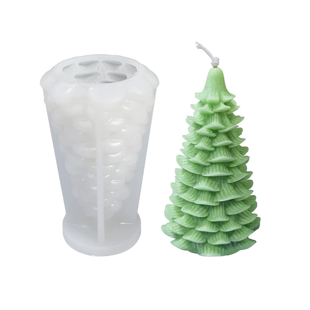 Alabohuke Silicone Candle Molds - 3D Christmas Tree Candle Making Kit for DIY Holiday Candles, Resin Crafts & Chocolate Molds | Perfect for Xmas Decorations, Gift Making & Home Crafting