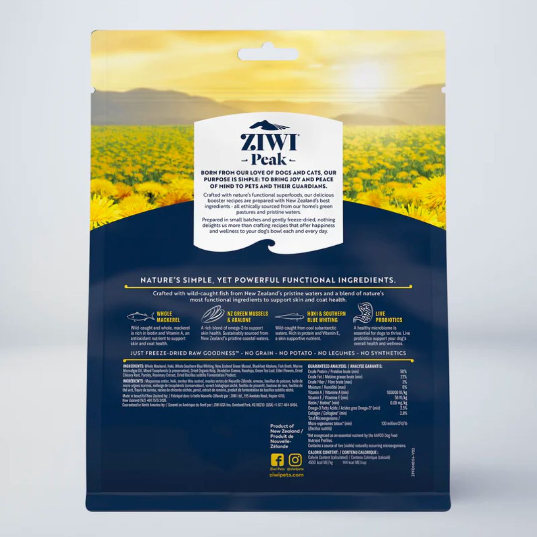 ZIWI PEAK Freeze-Dried Dog Food Toppers for Skin & Coat Health – High-Protein Boosters for Small & Large Breeds – Perfect for Mealtime, Training, and Travel