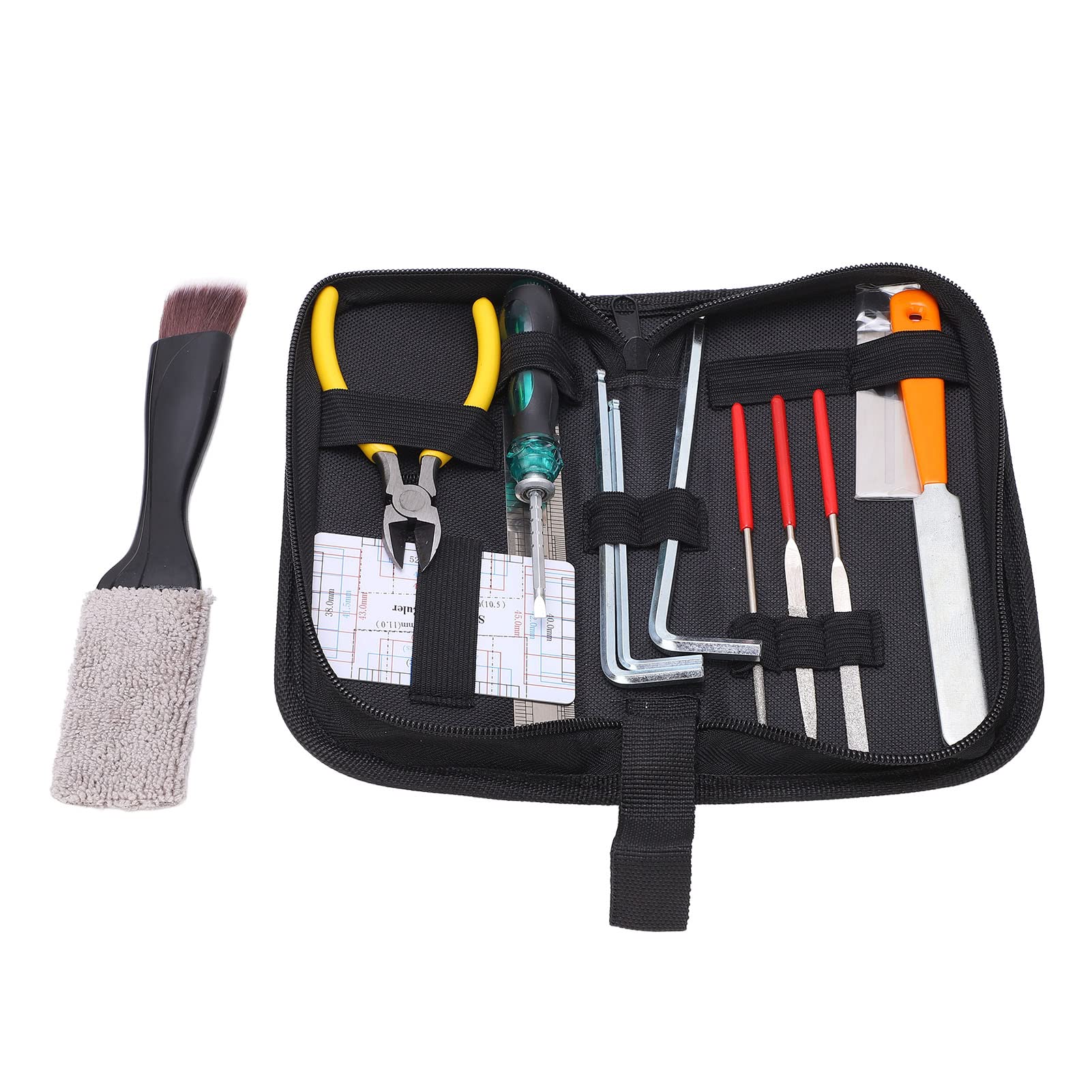Professional Guitar Repair Tool Kit with Fret File, Fingerboard Guard, Screwdrivers, Grinding Files, Wrenches & Cleaning Brushes - Complete Maintenance Set for Acoustic/Electric Guitars, Ukulele, Bass, Mandolin & Banjo - Perfect for Musicians, Luthiers & DIY Guitar Care