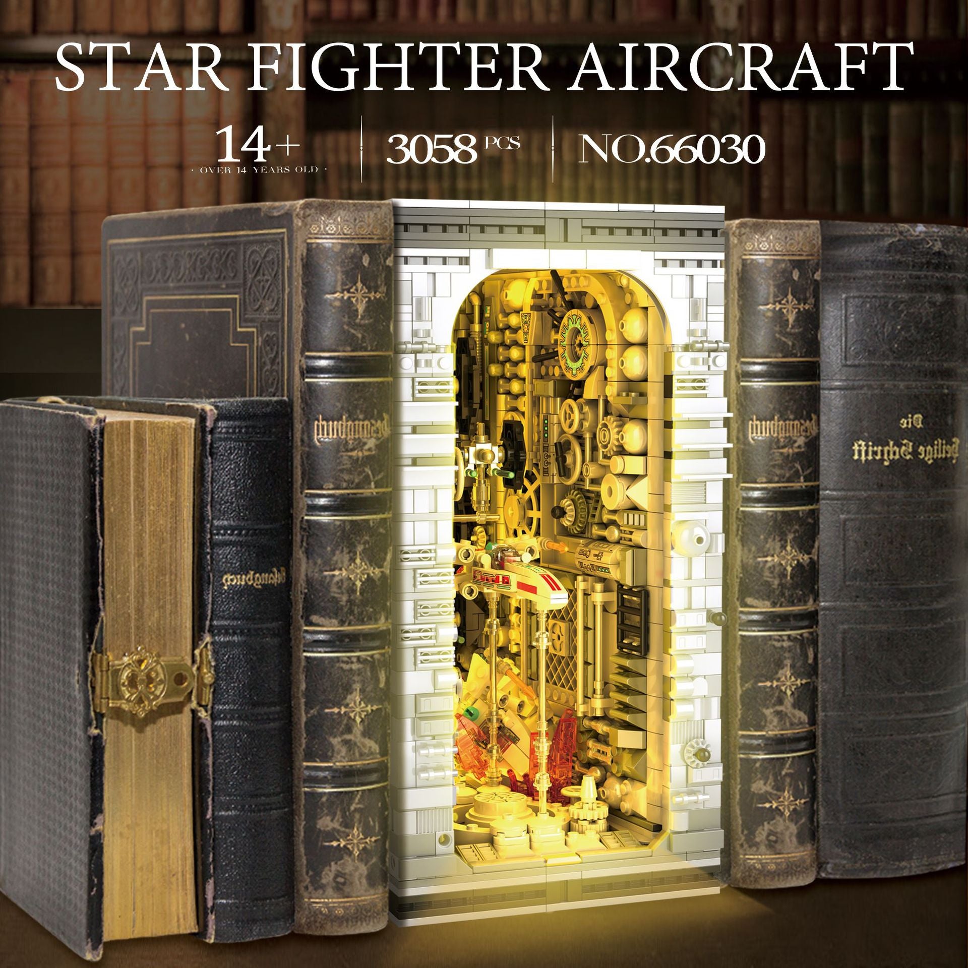 Reobrix Star Wars Bookends - 3058PCS RB66030 Building Blocks Set for Display & Organization | Perfect for Home Office, Bookshelf Decor, and Star Wars Fans Collection