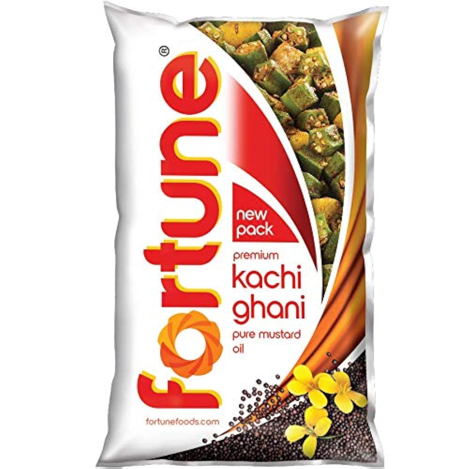 Premium Kachi Ghani Pure Mustard Oil - 1 Liter Pouch | Cold Pressed, Unrefined, 100% Natural | Ideal for Cooking, Massage & Hair Care