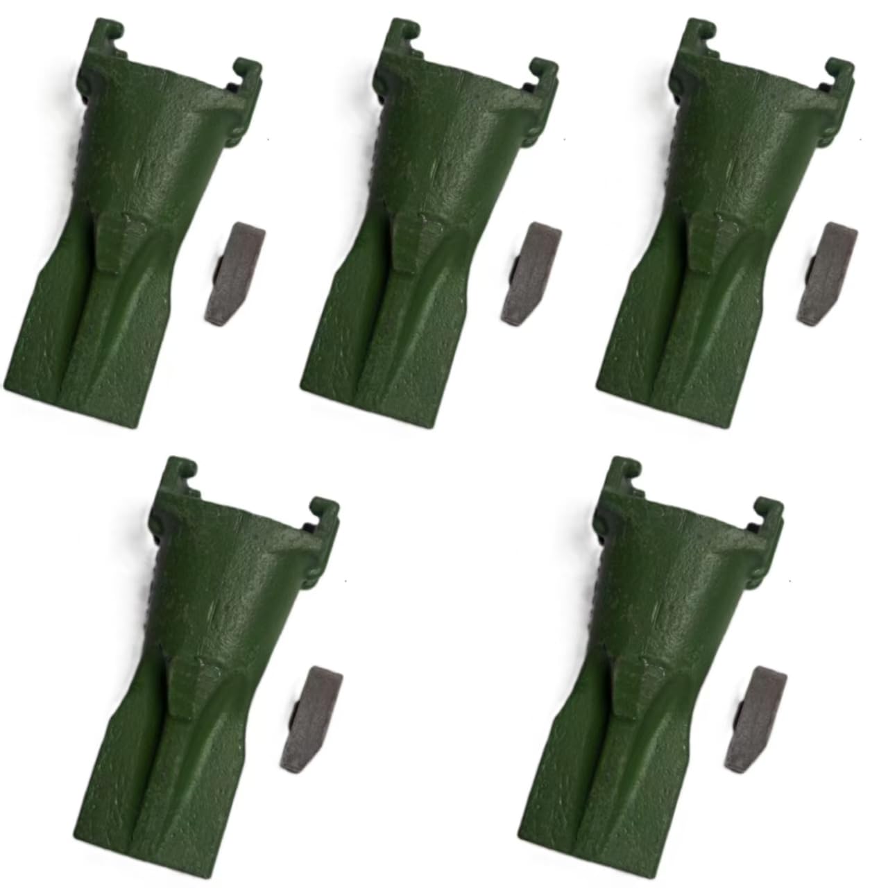 5 Pack V19SYL V19 19SYL Bucket Digging Teeth with V19PN Flex Pins - Heavy Duty Excavator Replacement Parts for Construction, Mining & Landscaping Equipment