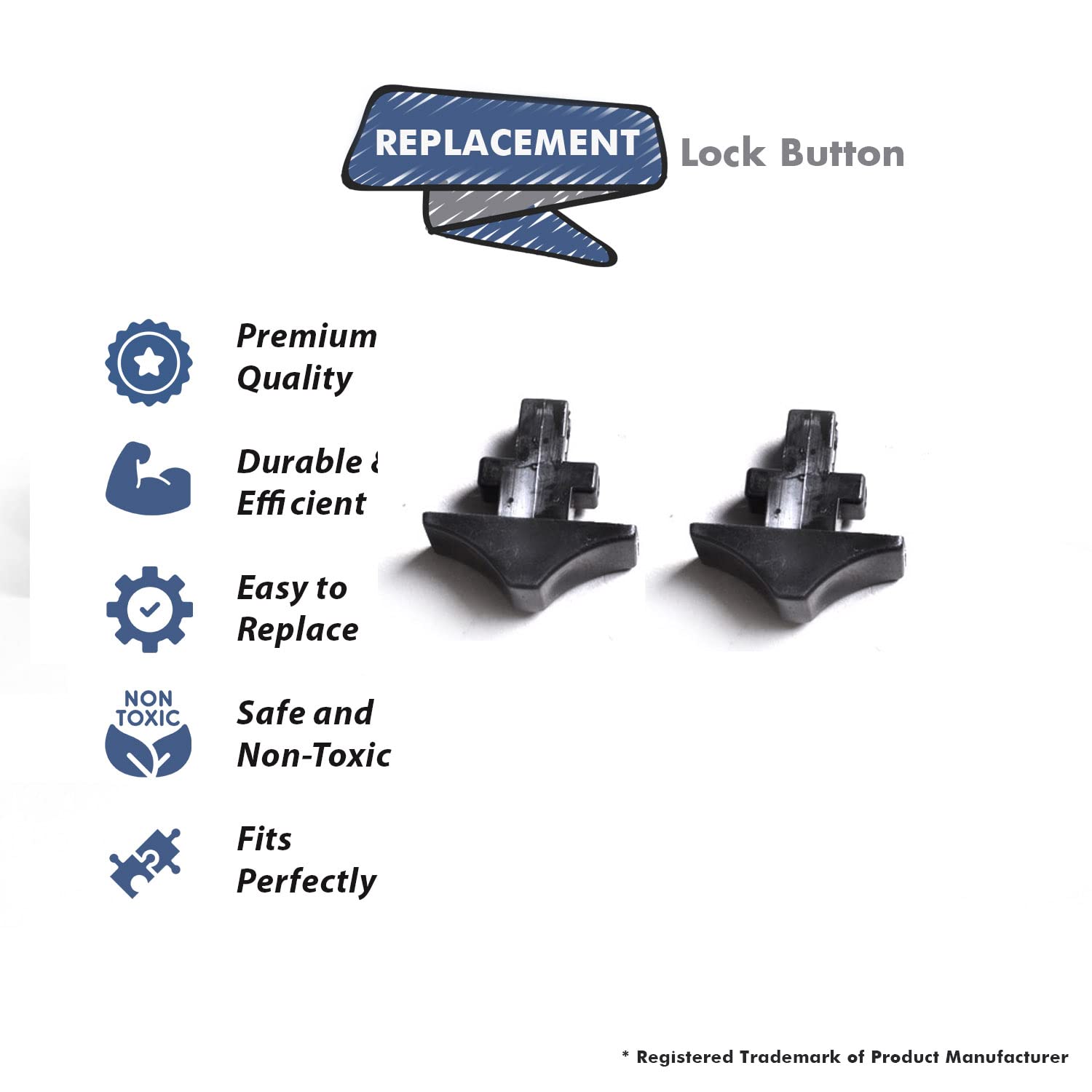 Kirby Vacuum Cleaner Replacement Lock Buttons 2pk - Black | Part #136684S for Home Cleaning