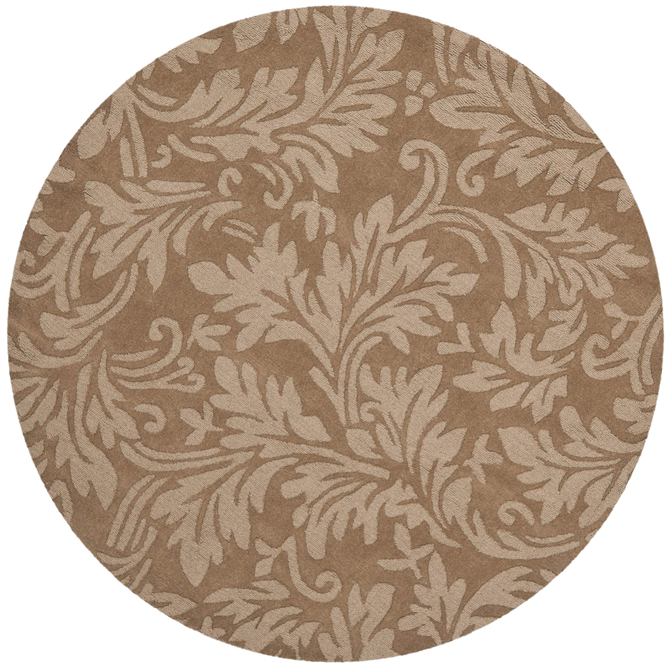 SAFAVIEH Impressions Collection 5' Round Light Brown IM344D Handmade Premium Wool Area Rug - Soft & Durable for Living Room, Bedroom, or Office Decor