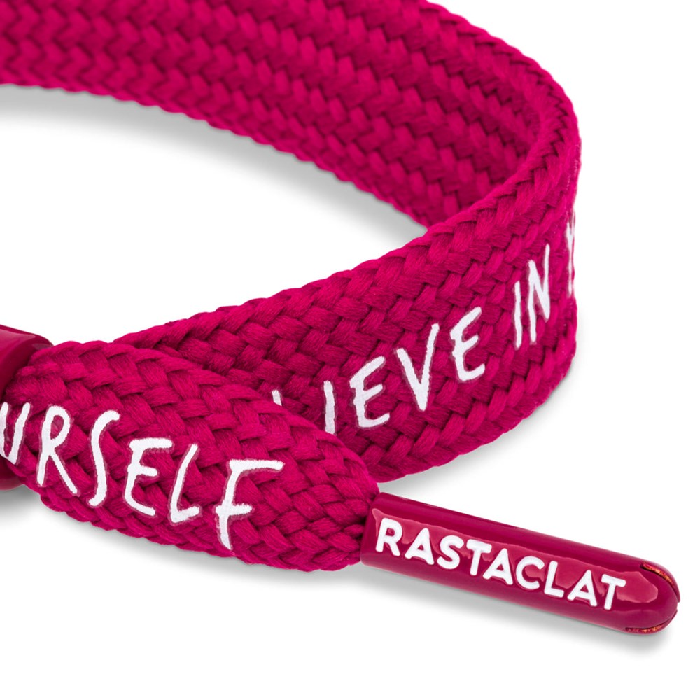 Rastaclat Believe Red M/L Wristband - Stylish & Inspirational Rubber Bracelet for Men & Women - Perfect for Fitness, Sports & Everyday Motivation