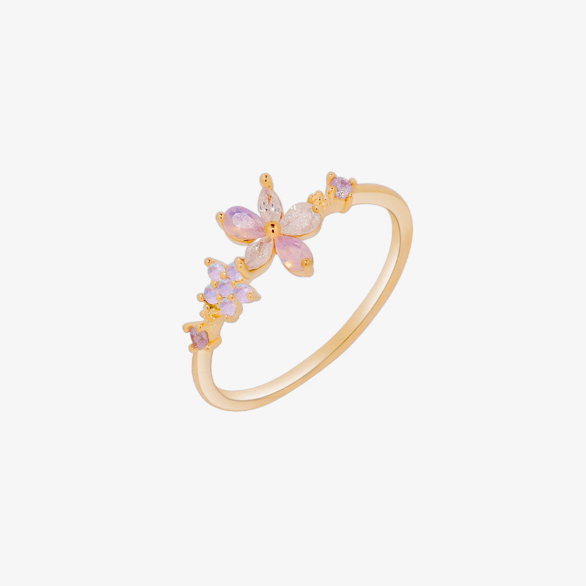 Moonstone Blossom Duo Ring - Elegant Sterling Silver Stackable Rings for Women, Perfect for Everyday Wear & Special Occasions