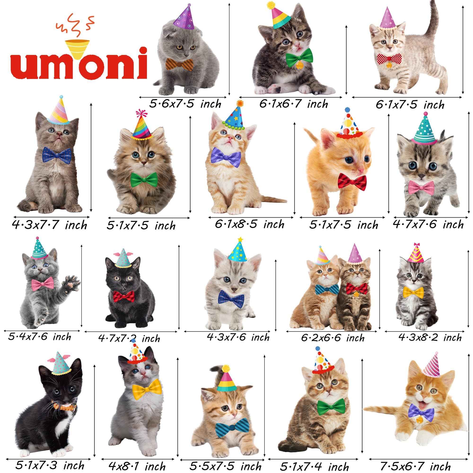 20PCS Cat Hanging Swirl Decorations - Cute Kitten Birthday Party Supplies for Cat Lovers, Pet Adoption Parties & Kids Theme Celebrations - Perfect for Home, Nursery & Classroom Decor