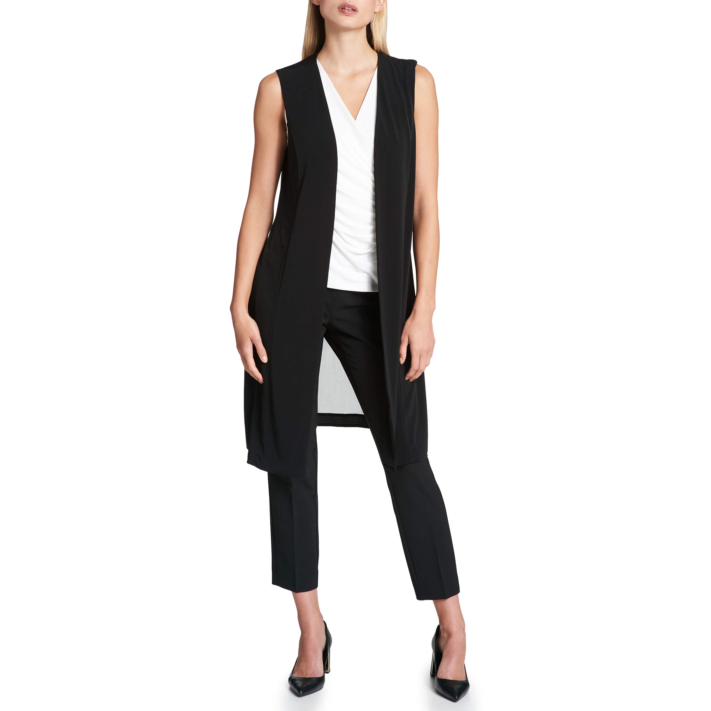 DKNY Women's Sheer Sports Vest - Lightweight Breathable Workout Top for Yoga, Running & Gym
