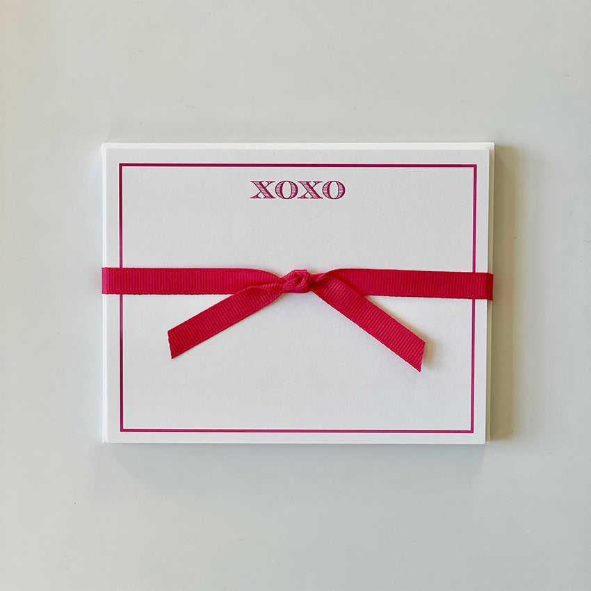 Georgetown Paperie | XOXO Flat Note Cards Set - Elegant Stationery for Thank You Notes, Greetings & Special Occasions - Perfect for Weddings, Birthdays & Anniversaries