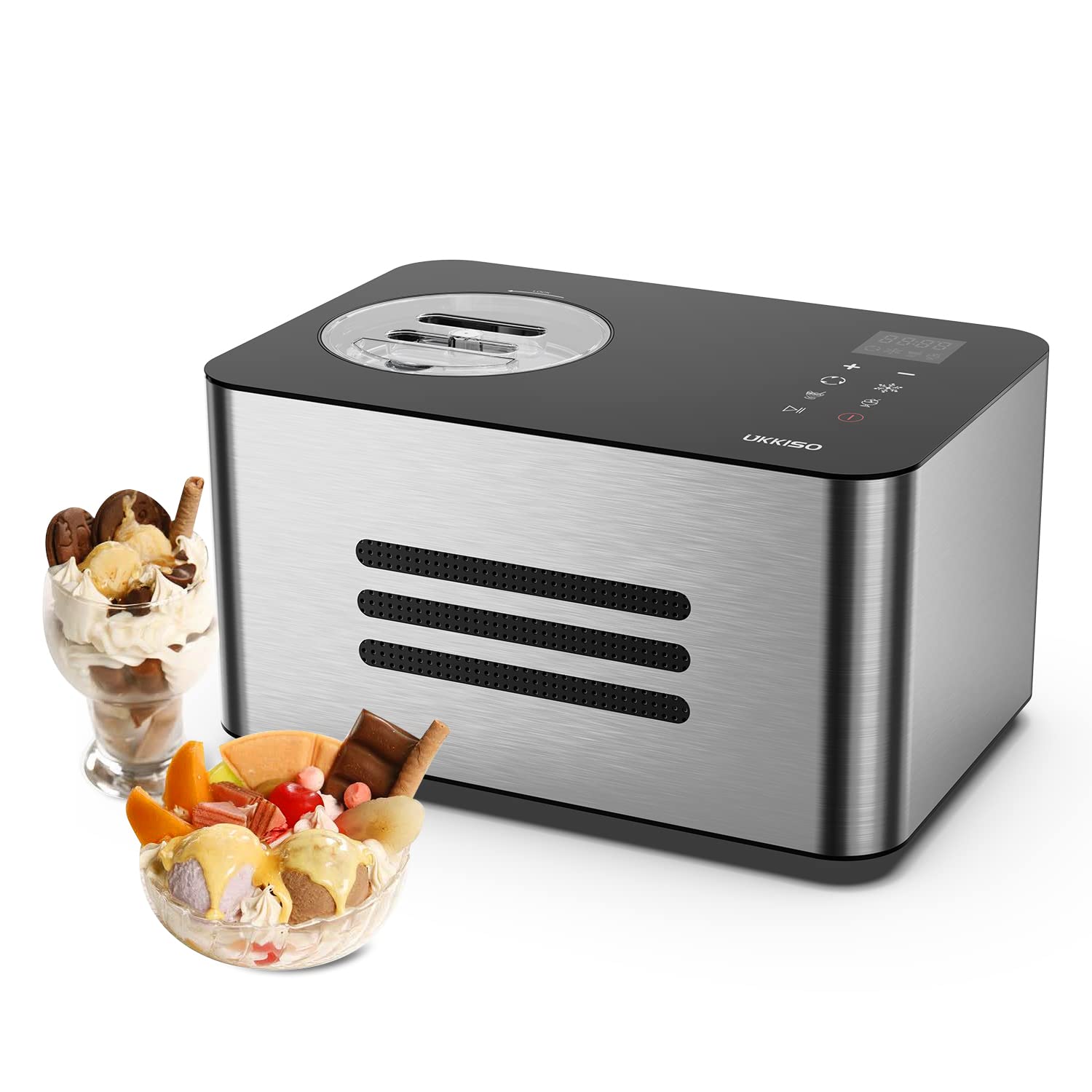1.6 Quart Automatic Ice Cream Maker Machine with Compressor - 4 Modes Stainless Steel Homemade Soft Serve Ice Cream Maker for Home, Kids & Holidays | Perfect for Birthday Parties, Family Gatherings & Summer Treats