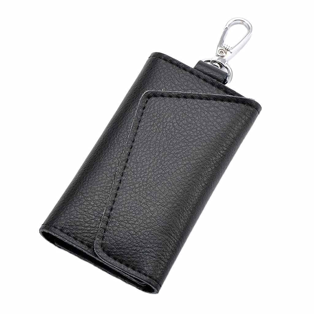 Genuine Leather Keychain for Men & Women - Premium Cow Split Leather Key Holder Organizer with Card Slot - Perfect for Car Keys, House Keys & Wallet Accessories - Ideal for Daily Use, Travel & Gifts