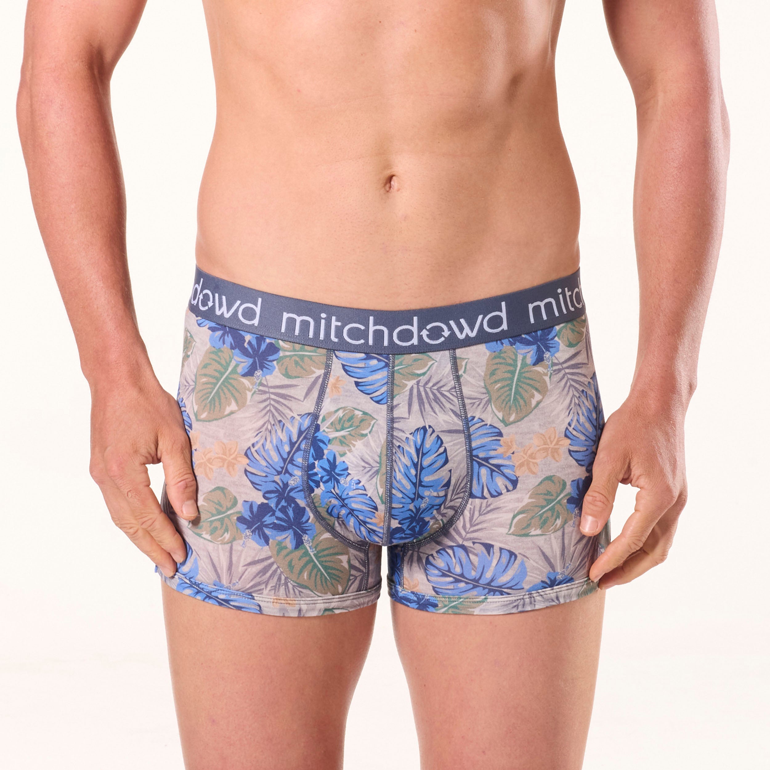 Men's Bamboo Trunk with Leaf Print - Lightweight & Breathable for Travel, Gym, and Outdoor Activities