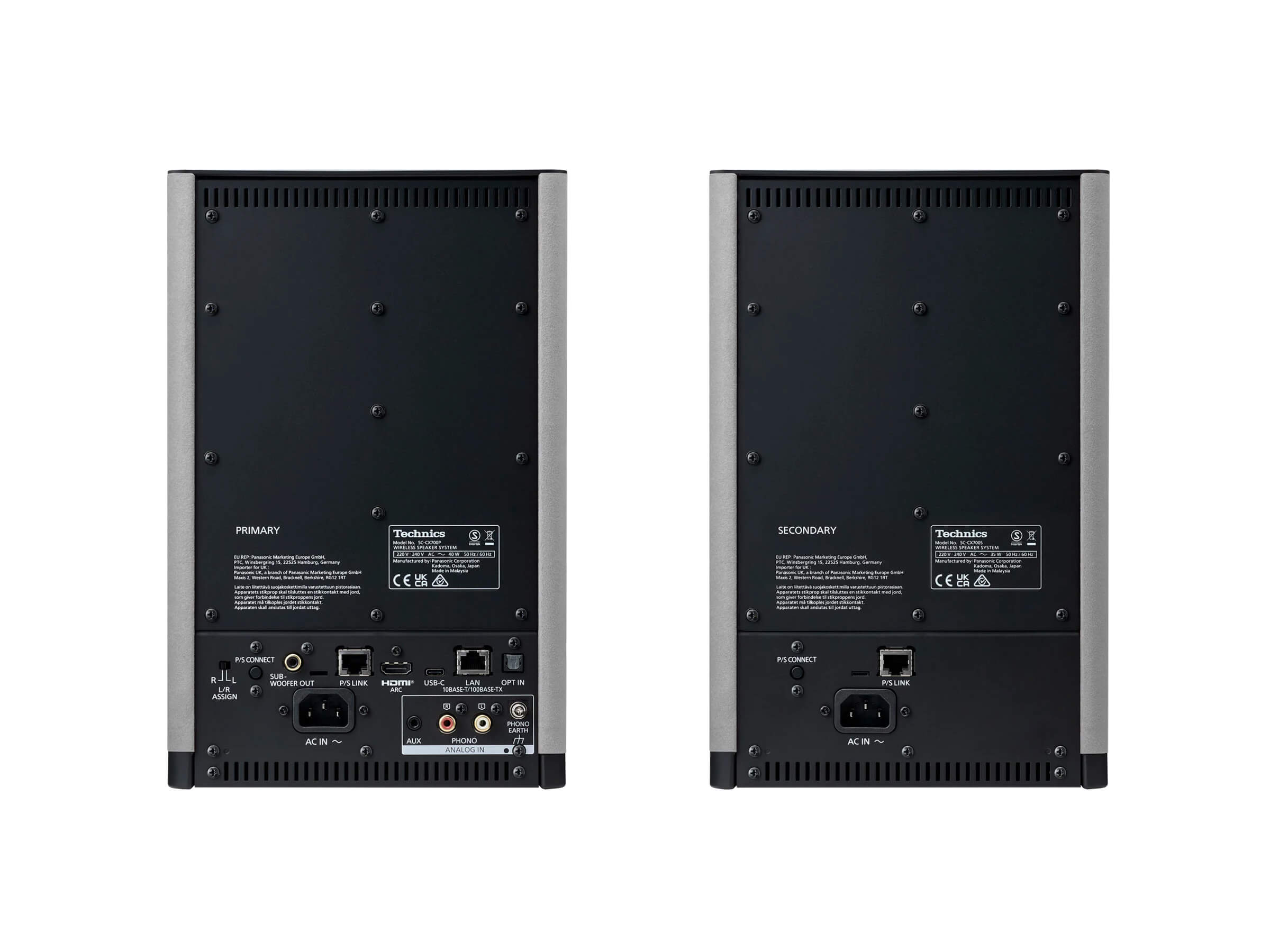 Technics SC-CX700 Premium Stereo Speaker Pair - High-Fidelity Sound for Home Theater & Music Listening