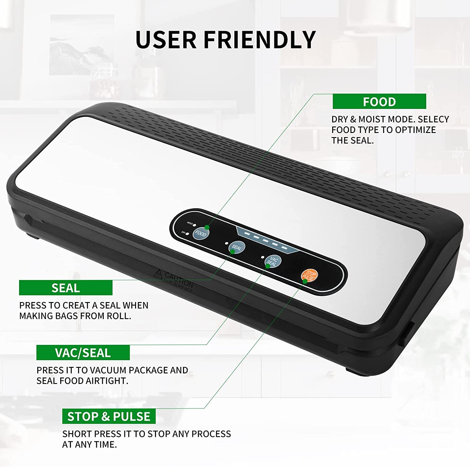 VS6604 Automatic Vacuum Food Sealer Machine with Cutter & Bags - Dry/Moist Modes Air Sealing System for Food Preservation | Perfect for Meal Prep, Sous Vide, Freezer Storage & Extending Shelf Life