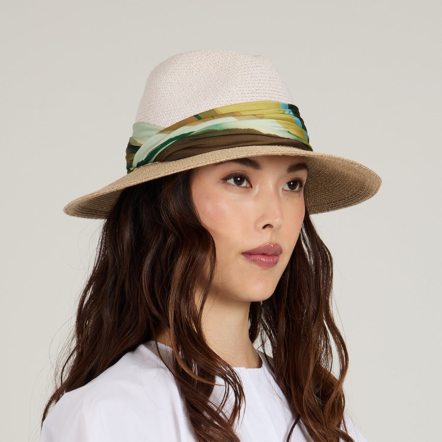 Courtney Toyo Packable Fedora Hat for Women - Lightweight Travel Sun Hat with UPF 50+ Protection - Perfect for Beach, Vacation, and Outdoor Adventures