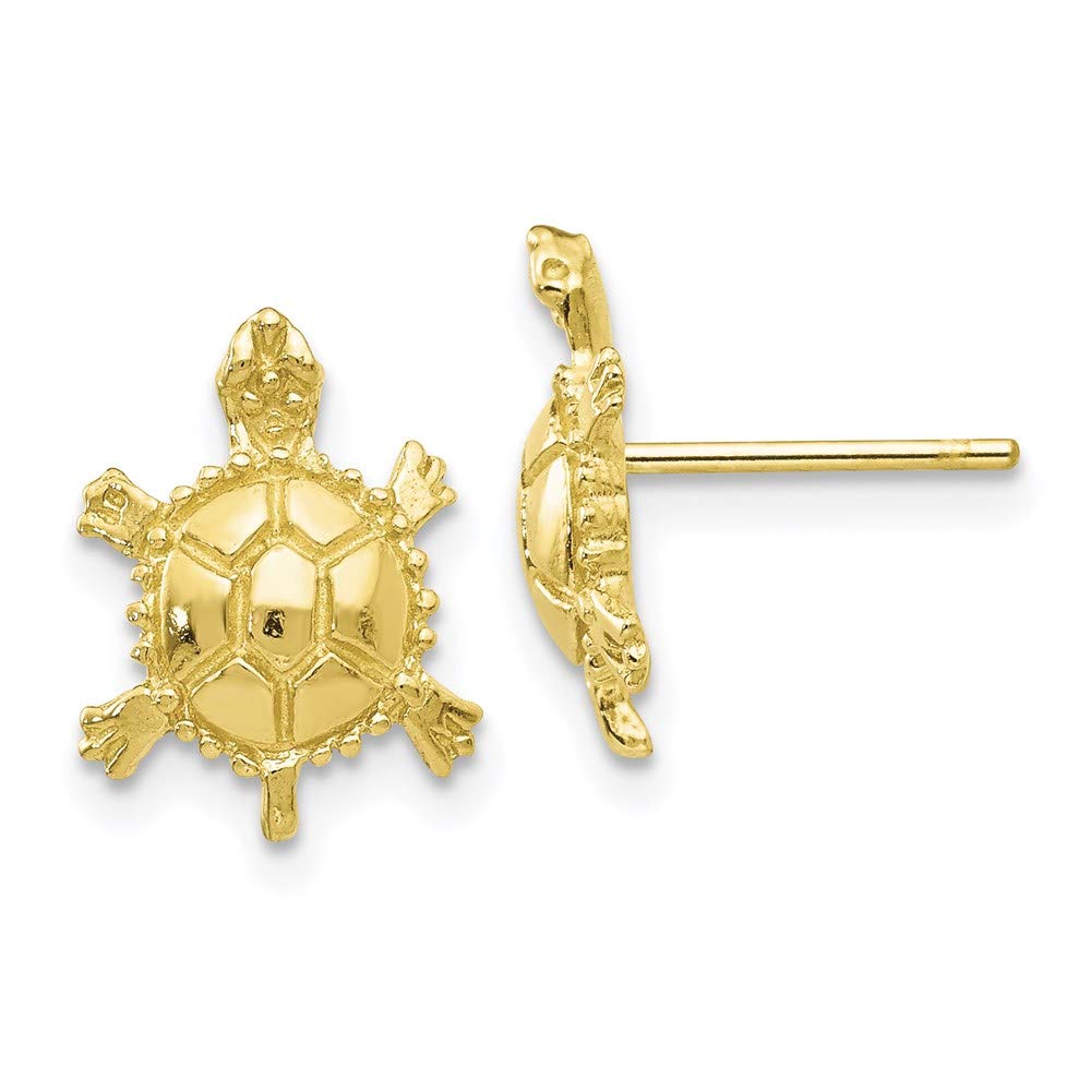 10K Yellow Gold Turtle Stud Earrings for Women - Dainty & Elegant Jewelry Gift for Birthdays, Anniversaries, and Everyday Wear
