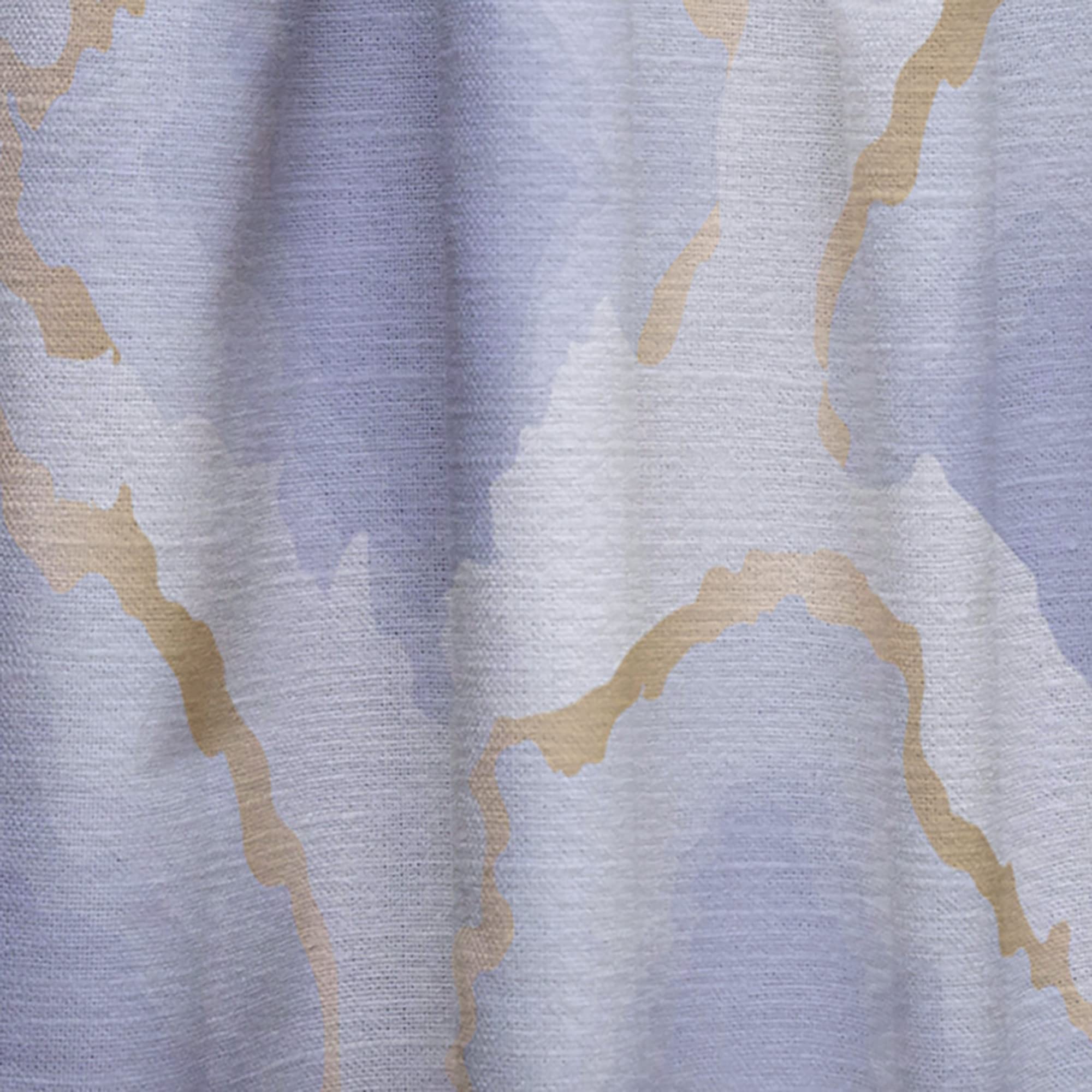 Pastel Blue & Gold Abstract Print Thermal Insulated Curtains - 52x120 Inch Single Panel for Bedroom & Living Room - Light Filtering, Noise Reducing, Energy Saving Window Drapes
