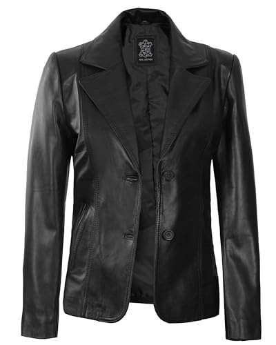 Surrey Black Leather Blazer Women