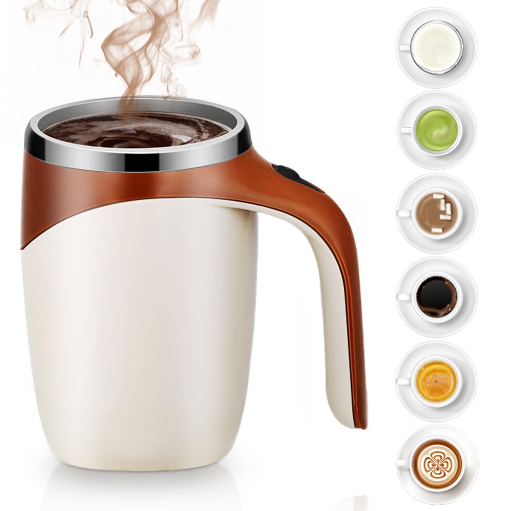 Automatic Magnetic Stirring Coffee Mug - Rechargeable Self-Stirring Travel Mug with Fast Mixing for Coffee, Tea & Hot Chocolate | Perfect for Office, Home & Commuting