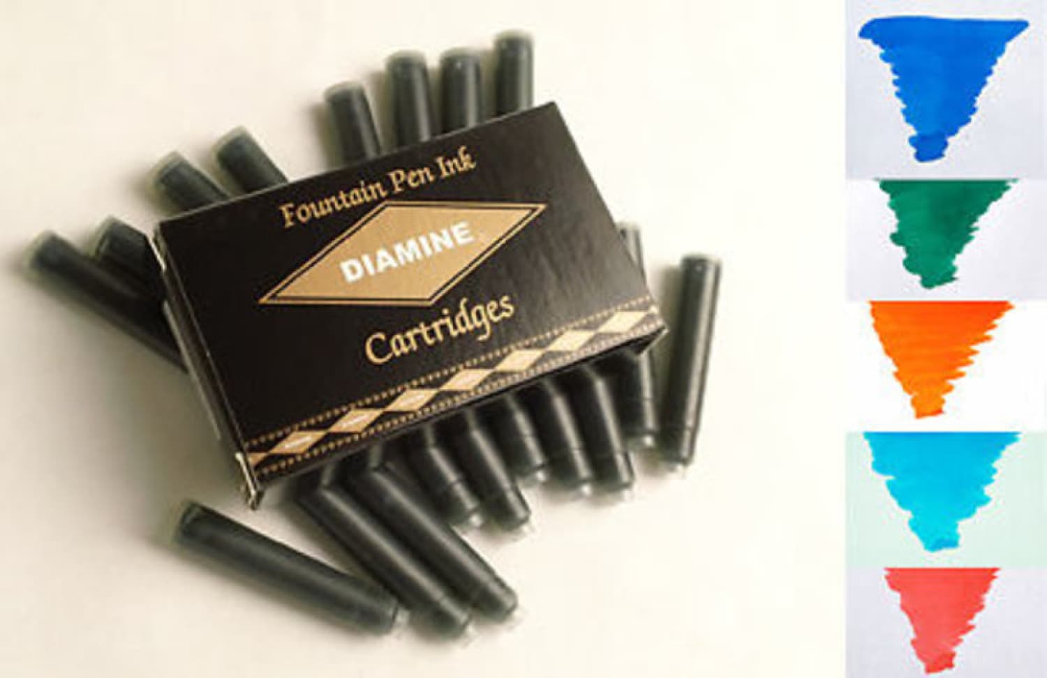 Premium Diamine Ink Cartridges - Mixed Colors (Pack of 20) for Fountain Pens - Ideal for Calligraphy, Journaling & Office Use