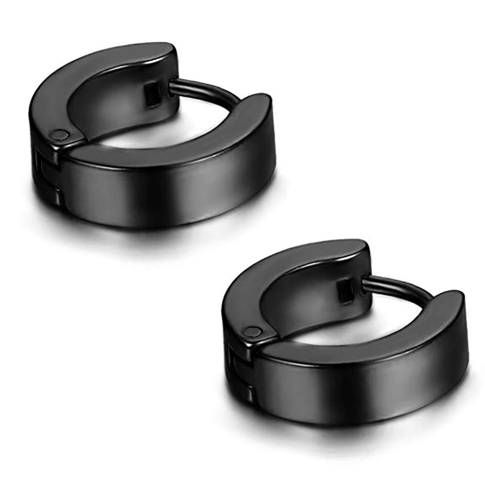 YZstyle Hypoallergenic Stainless Steel Huggie Hoop Earrings for Men & Women - Urban Style Hinged Dangle Earrings Set | Perfect for Everyday Wear, Parties & Gifts
